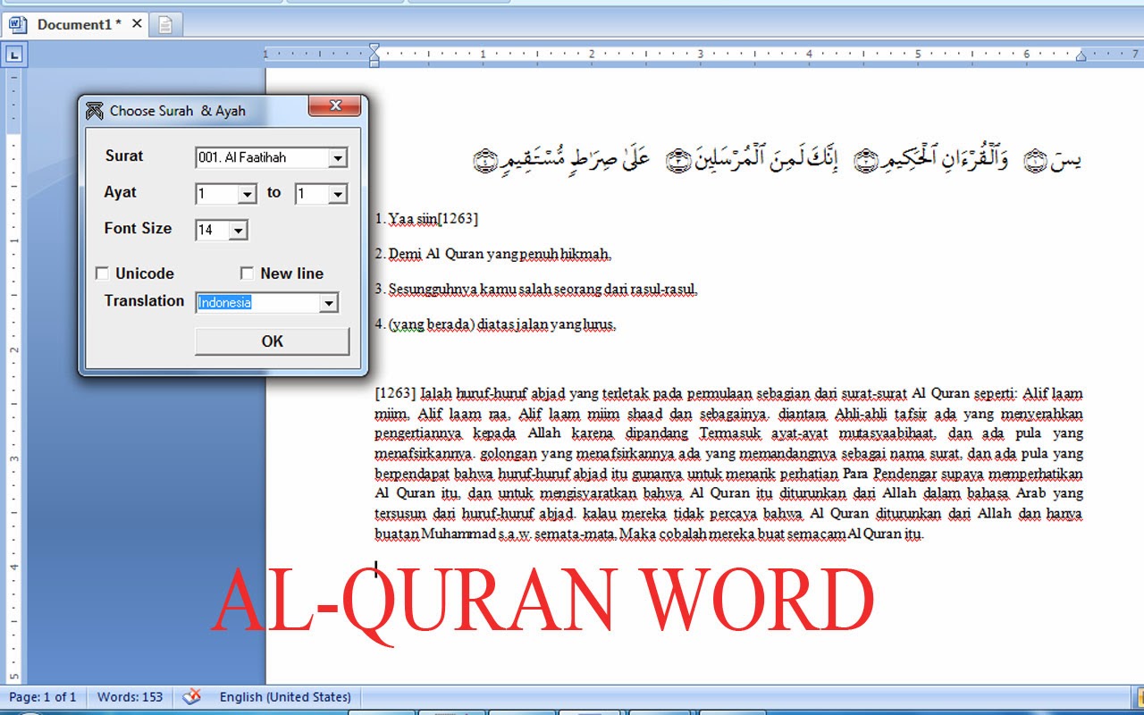 download quran in ms word